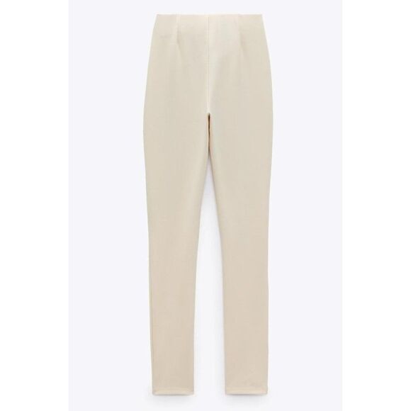 Zara Beige Slit Ribbed Leggings XL 5039 225 NWT - Picture 11 of 16